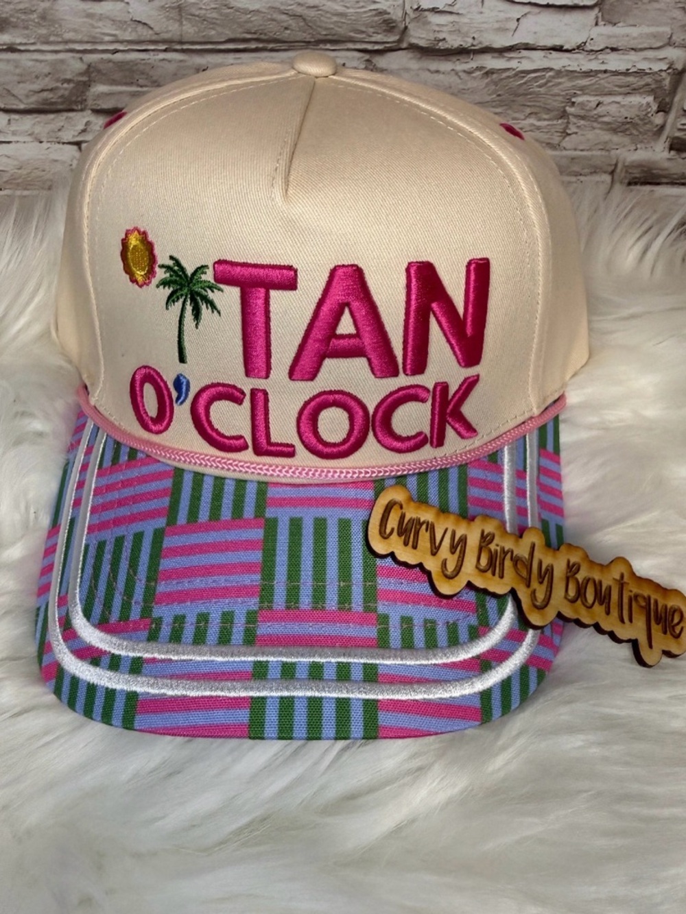 Tan O’Clock Embroidered Hat